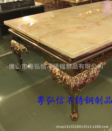 各类造型不锈钢茶几 不锈钢餐桌 做工精致美观耐用不锈钢茶几
