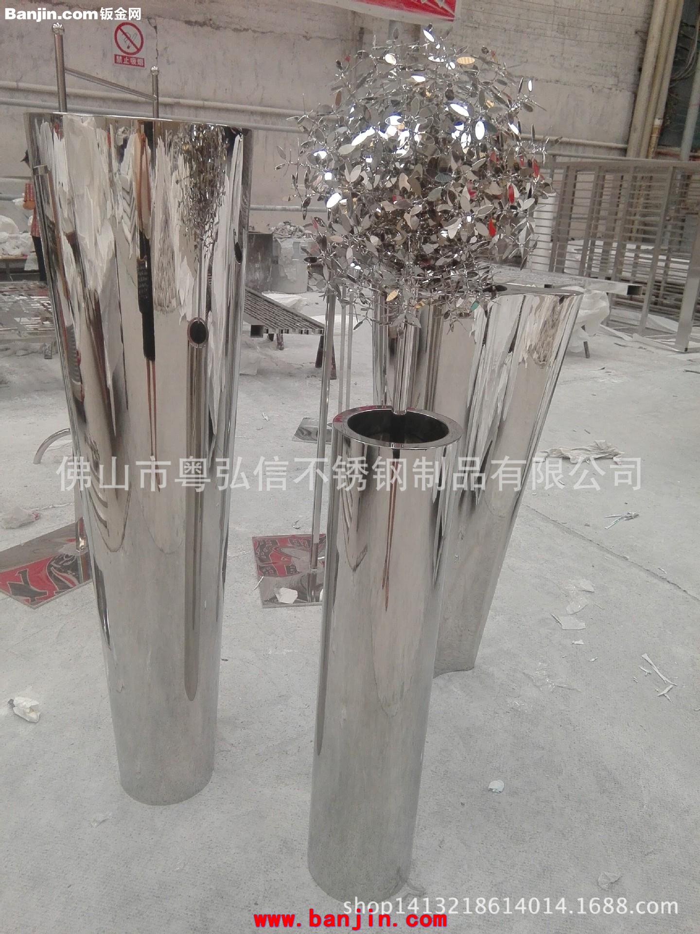 江苏商业购物广场组合式不锈钢花盆摆放 绿化装饰花盆加工定做