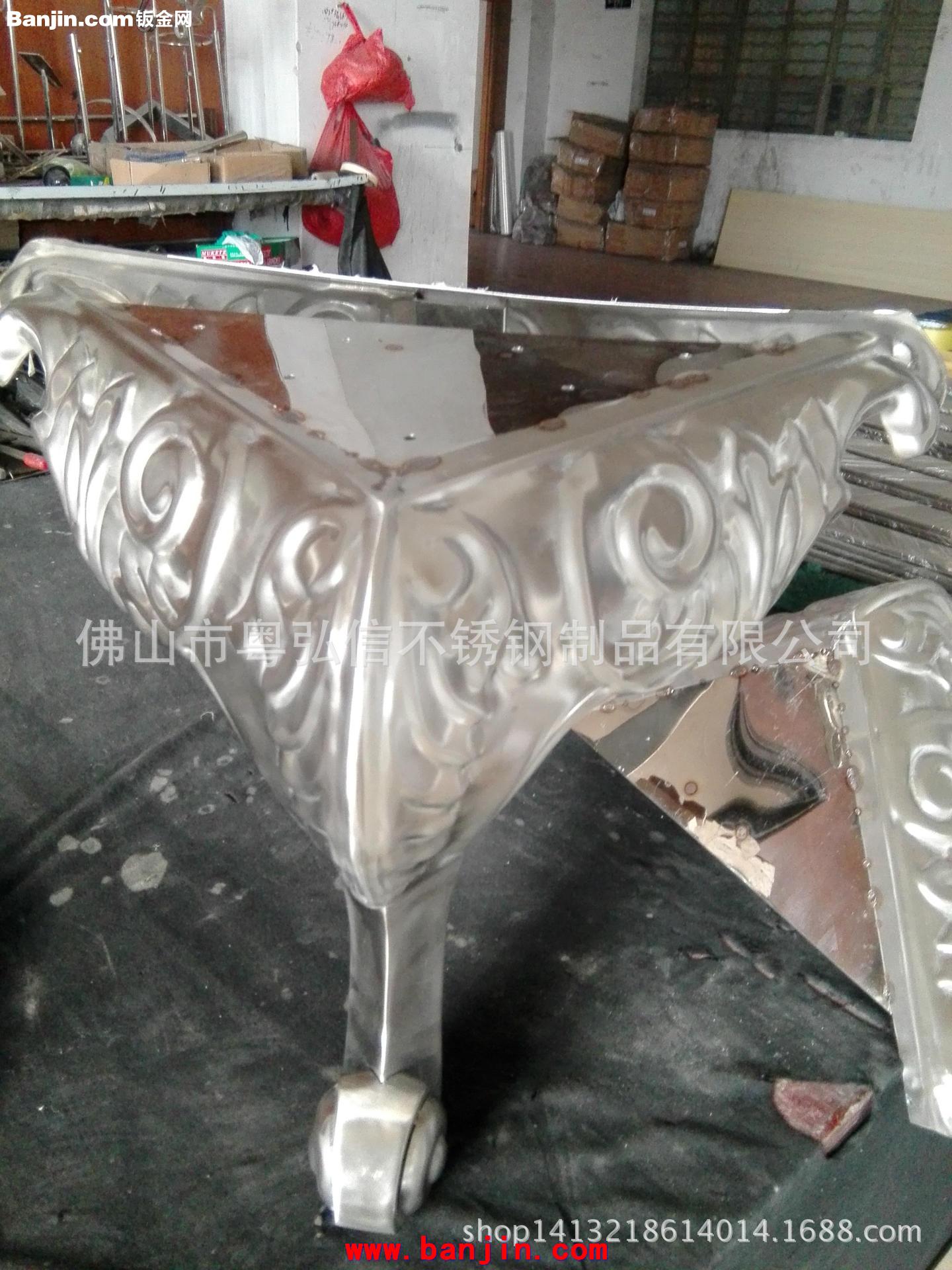 新款KTV 不锈钢茶几腿 欧式风格 玫瑰金镜面茶几脚供应