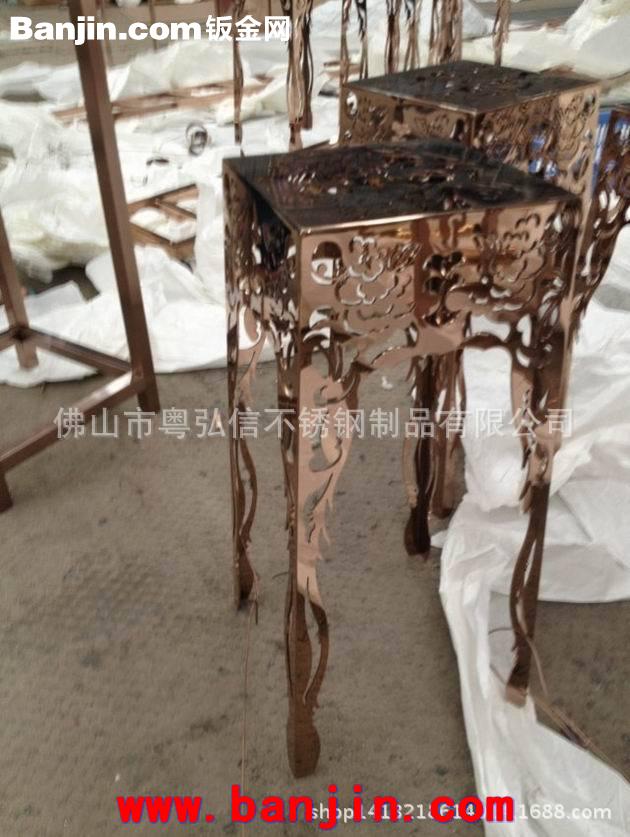 欧式不锈钢餐桌椅 酒店豪华不锈钢餐椅 金属家具来图定做加工