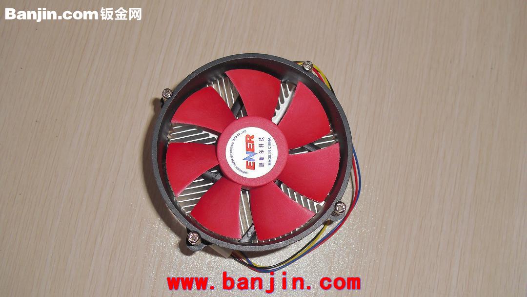 台式电脑红色风暴FIN775黑底加铜CPU散热器