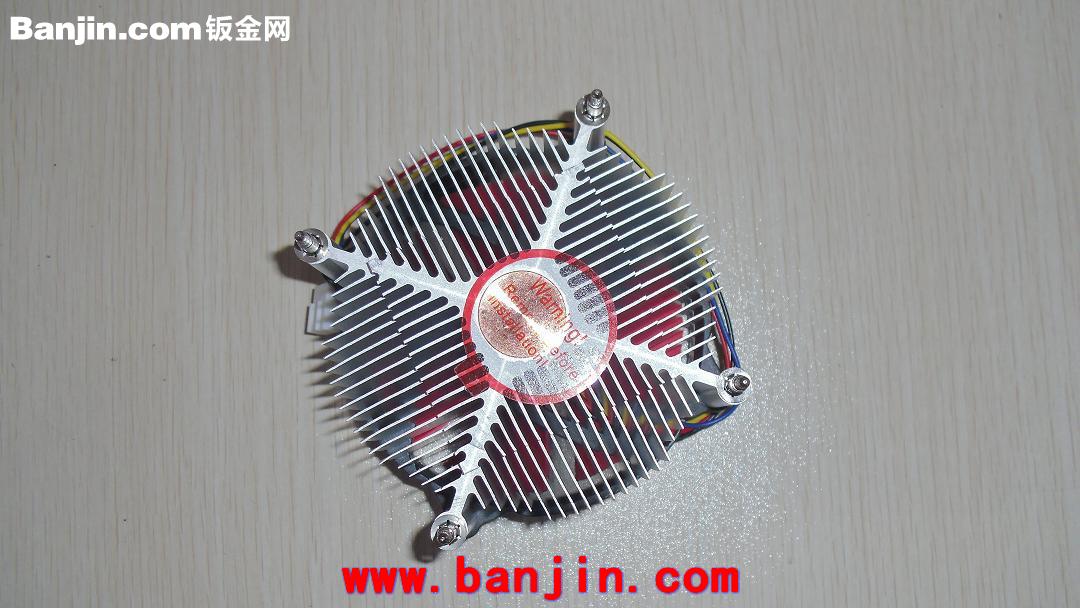 台式电脑红色风暴FIN775黑底加铜CPU散热器