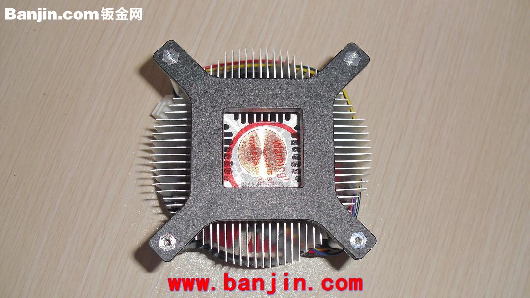 台式电脑红色风暴FIN775黑底加铜CPU散热器