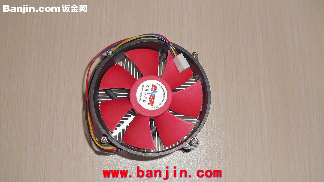 台式电脑红色风暴FIN775黑底加铜CPU散热器