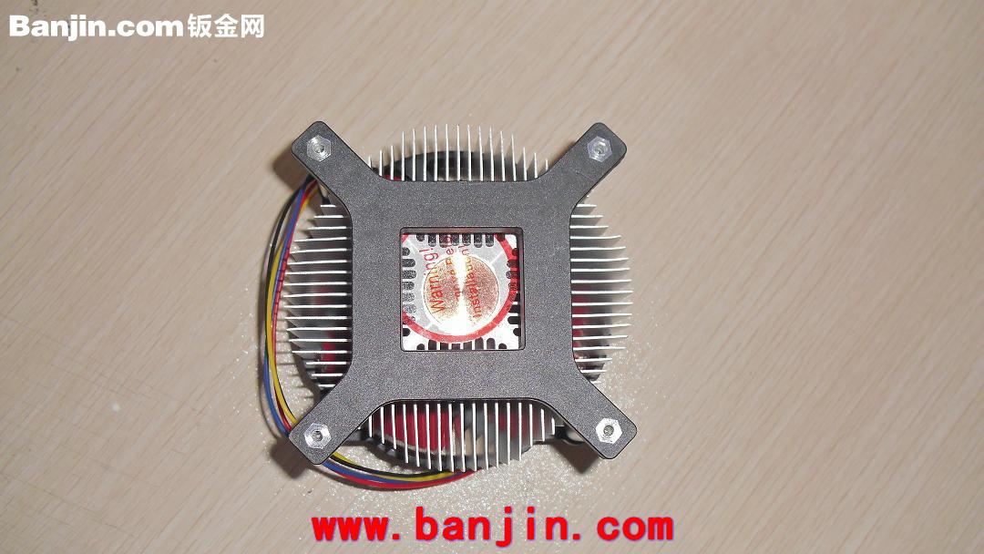 台式电脑红色风暴FIN775黑底加铜CPU散热器
