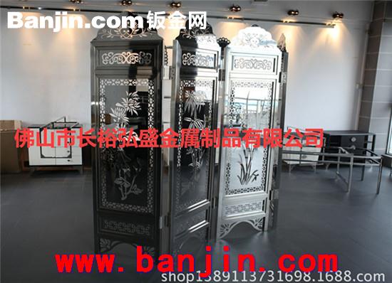 不锈钢酒店装饰屏风　拉丝玫瑰金不锈钢　镜面黑钛金不锈钢板