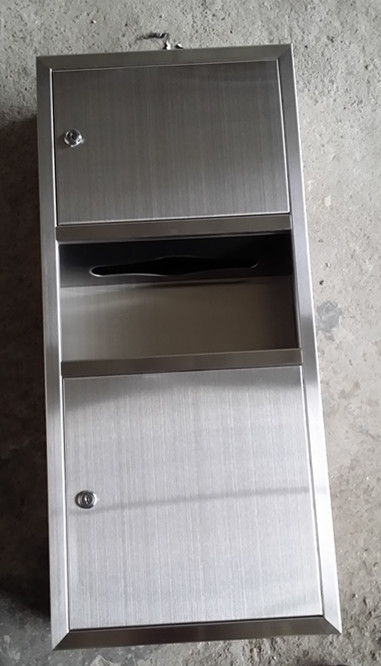 供应卫浴用不锈钢手纸箱，带垃圾桶，750高