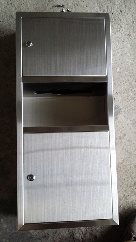 供应卫浴用不锈钢手纸箱，带垃圾桶，750高