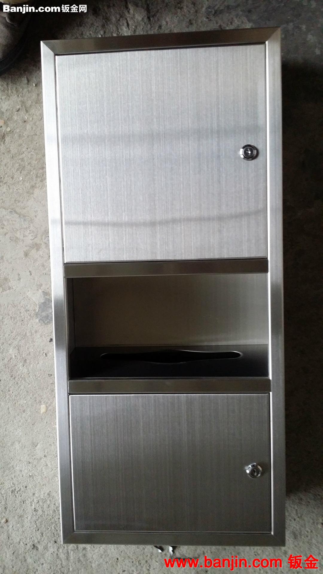 供应卫浴用不锈钢手纸箱，带垃圾桶，750高