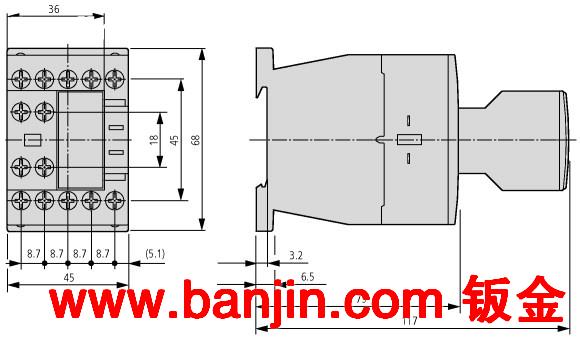 伊顿交流接触器(220-230V50Hz/3级/9A)交流交流接触器，超低高档