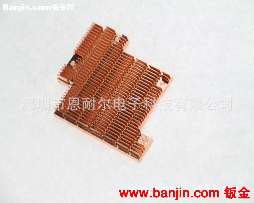 高精密纯铜齿片散热器 铲齿散热片 铲齿机加工CNC加工铜散热器
