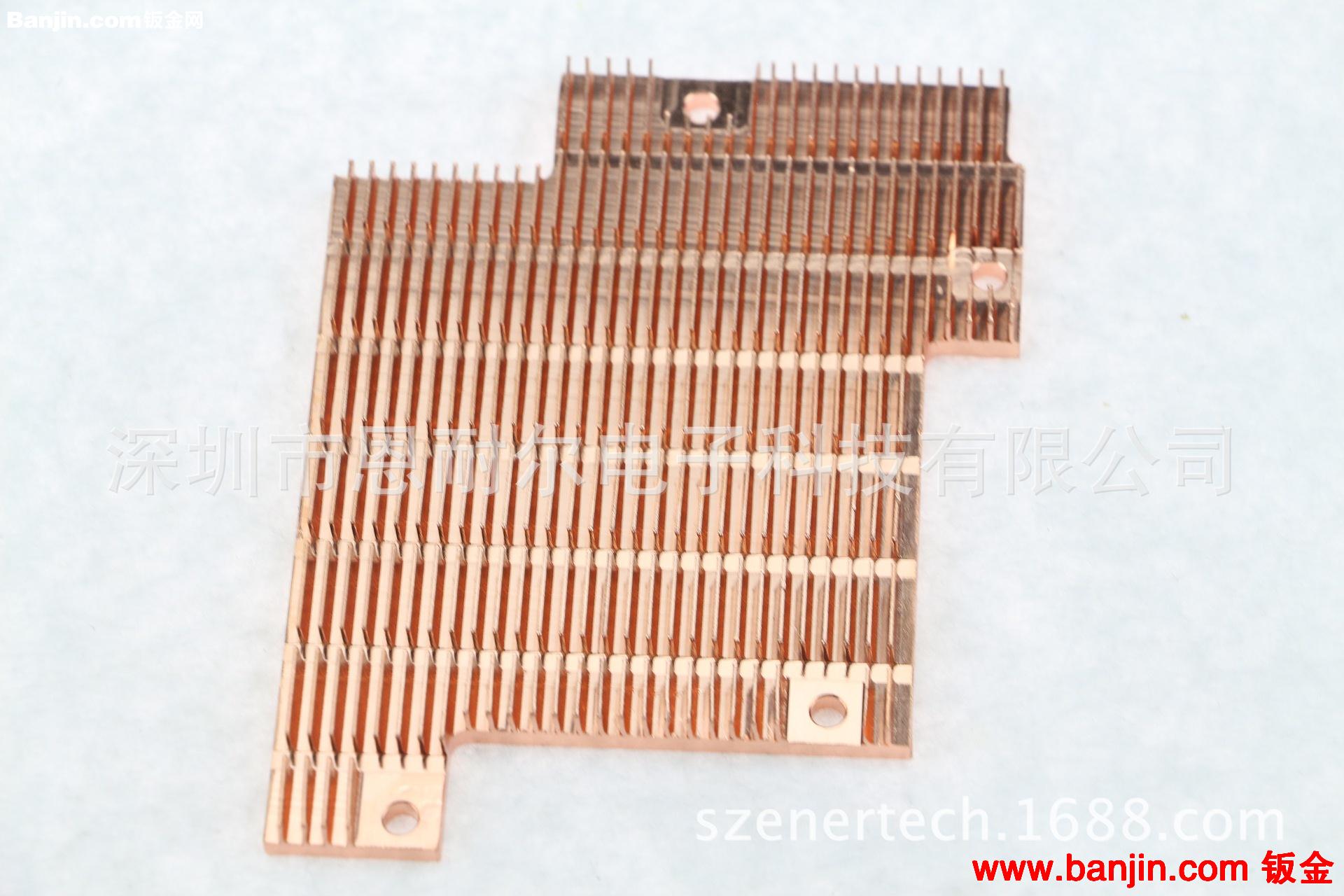 高精密纯铜齿片散热器 铲齿散热片 铲齿机加工CNC加工铜散热器
