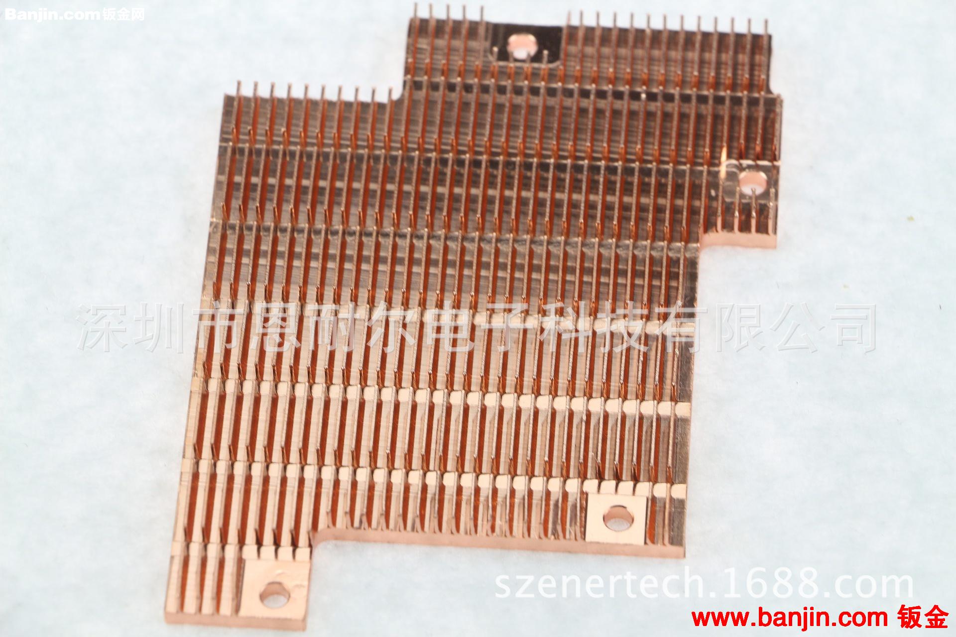 高精密纯铜齿片散热器 铲齿散热片 铲齿机加工CNC加工铜散热器