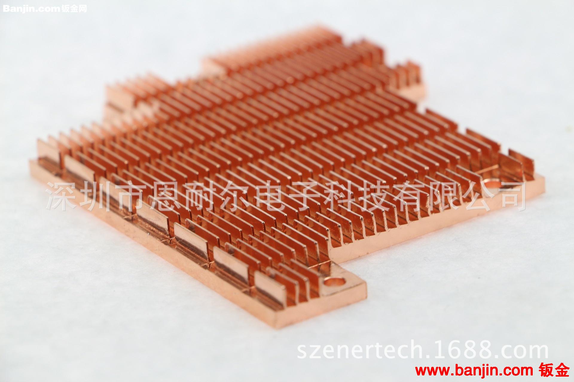 高精密纯铜齿片散热器 铲齿散热片 铲齿机加工CNC加工铜散热器