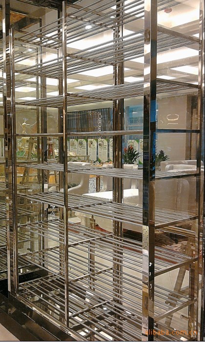 4层酒店大堂陈列展示 J-2001装饰陈列柜 不锈钢展示架