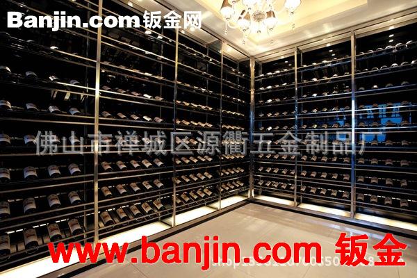 不锈钢玫瑰金大厅酒架 304镜面不锈钢KTV装饰红酒展示架