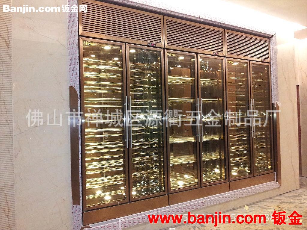 厦门星级酒店大厅红酒展示 焊接加工各类镜面装饰不锈钢酒架