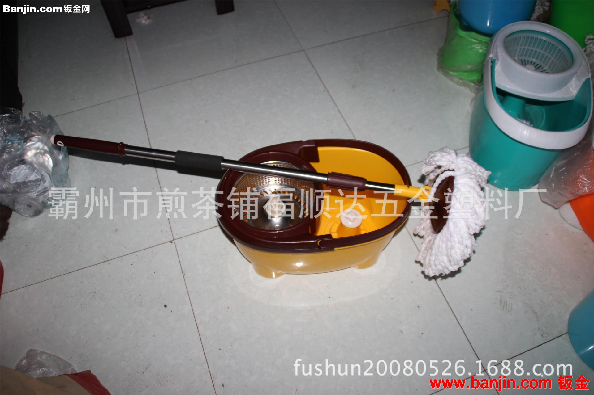 新款元宝桶粗杆双驱动手压旋转拖把  双桶手压拖把棉纱拖把