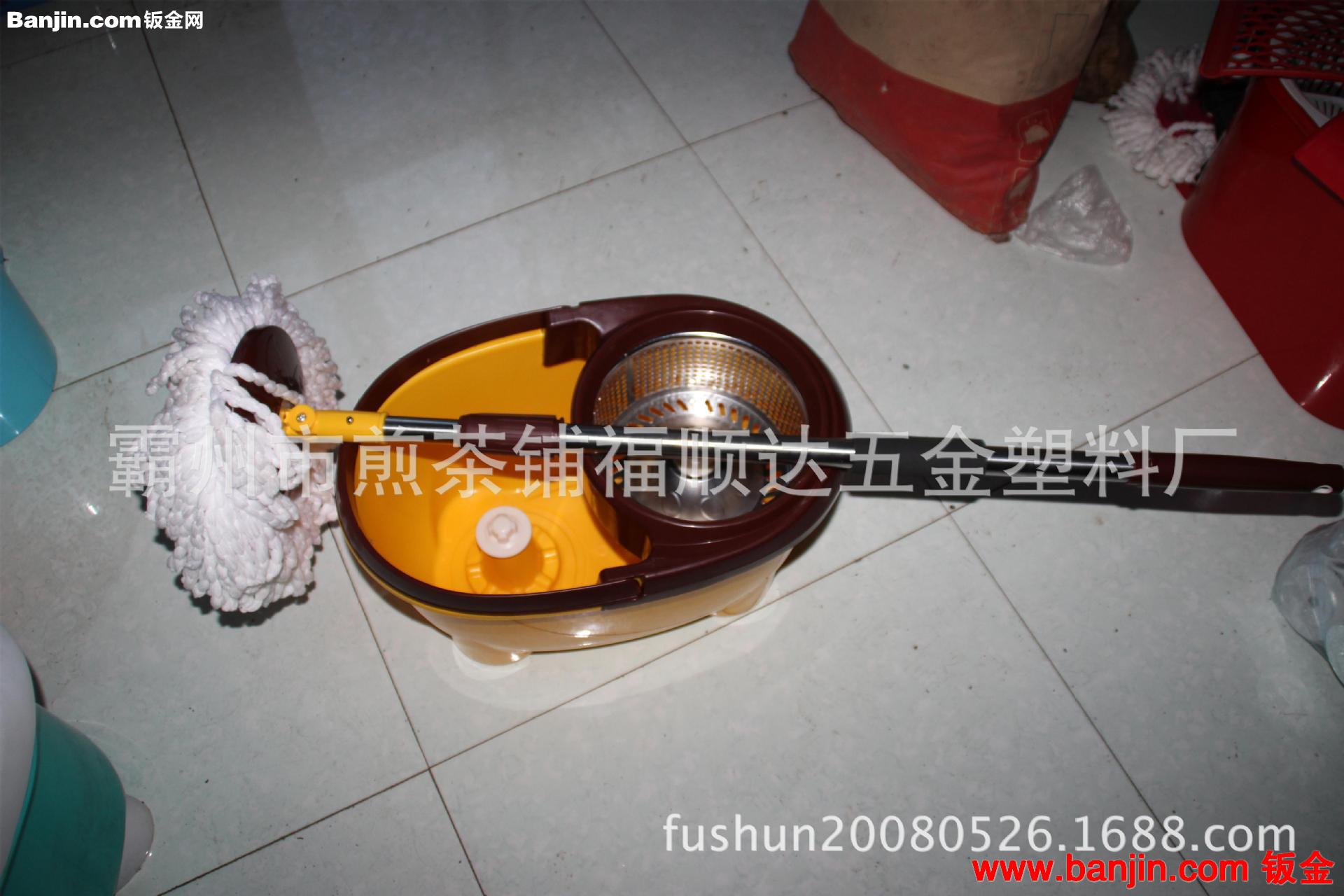 新款元宝桶粗杆双驱动手压旋转拖把  双桶手压拖把棉纱拖把