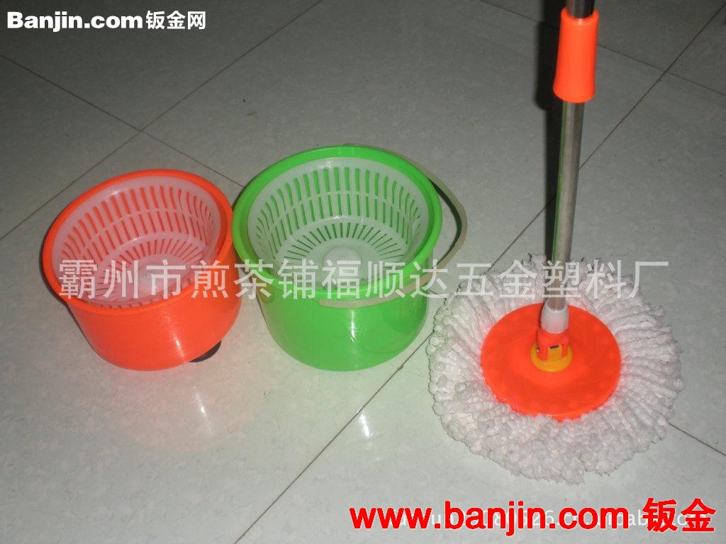 家居清洁用品批发手压式甩水拖把 免踩旋转拖把最新手压拖吧批发