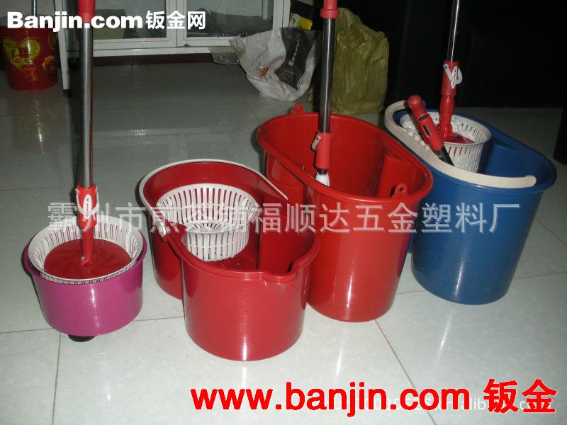家居清洁用品批发手压式甩水拖把 免踩旋转拖把最新手压拖吧批发