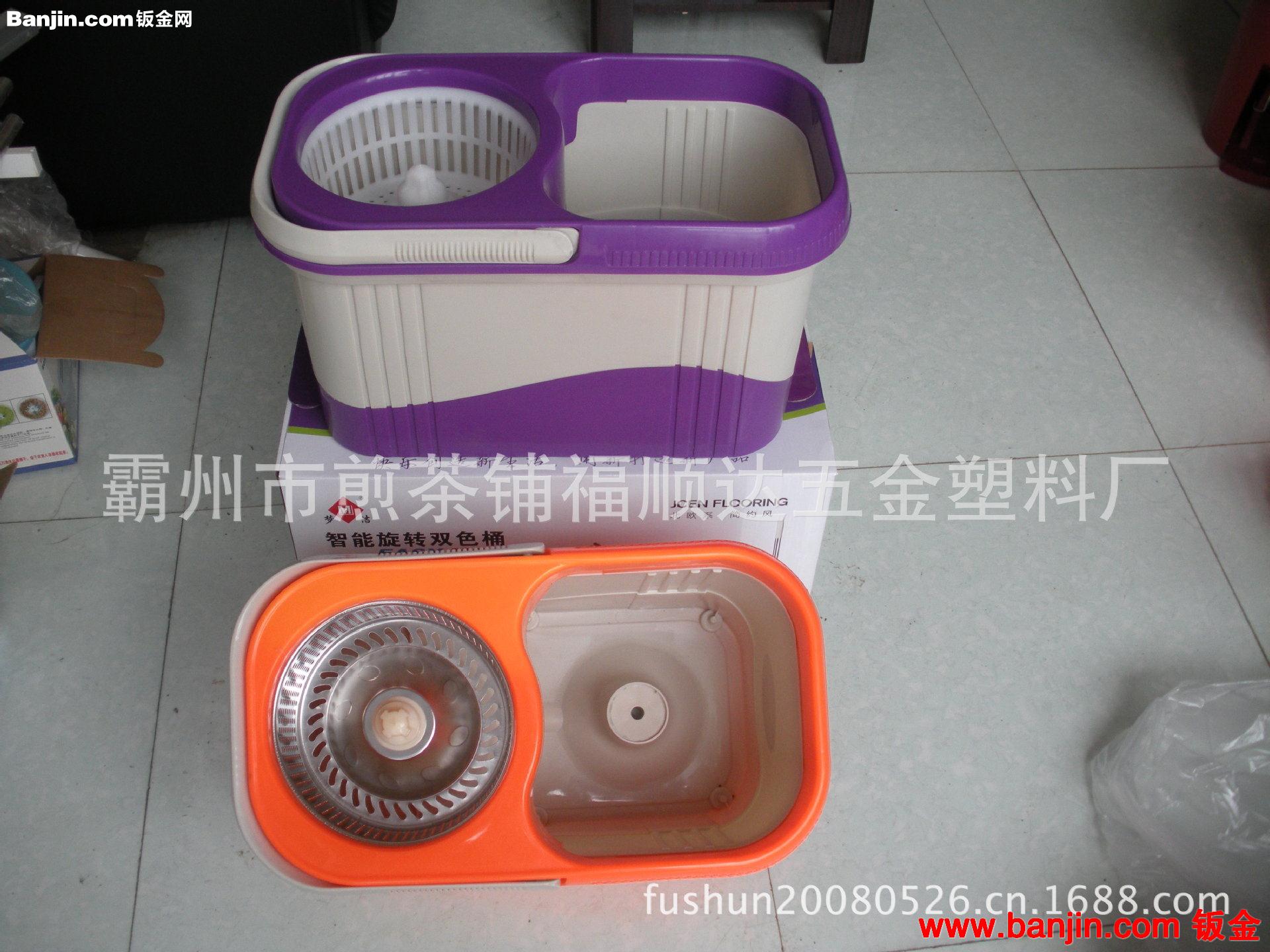 霸州厂家直销手压旋转甩水拖把最新款双色方桶