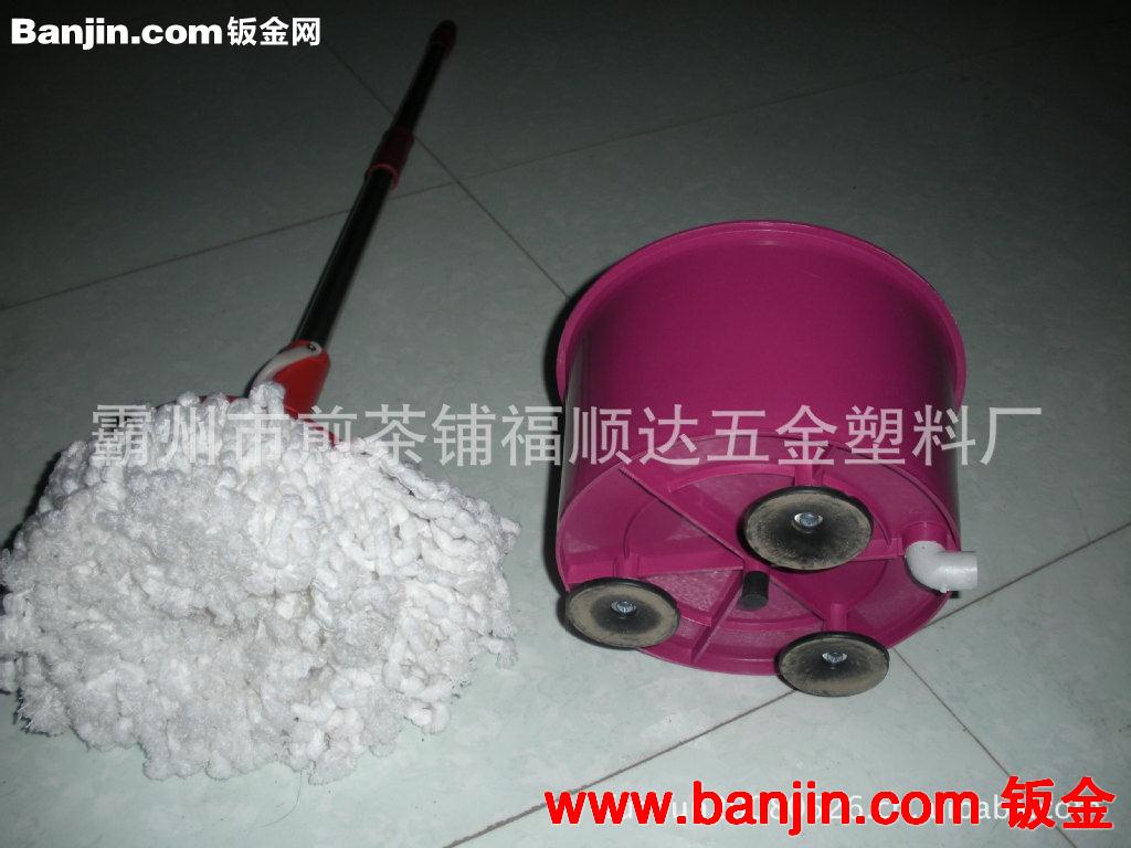 霸州厂家直销手压旋转甩水拖把最新款双色方桶