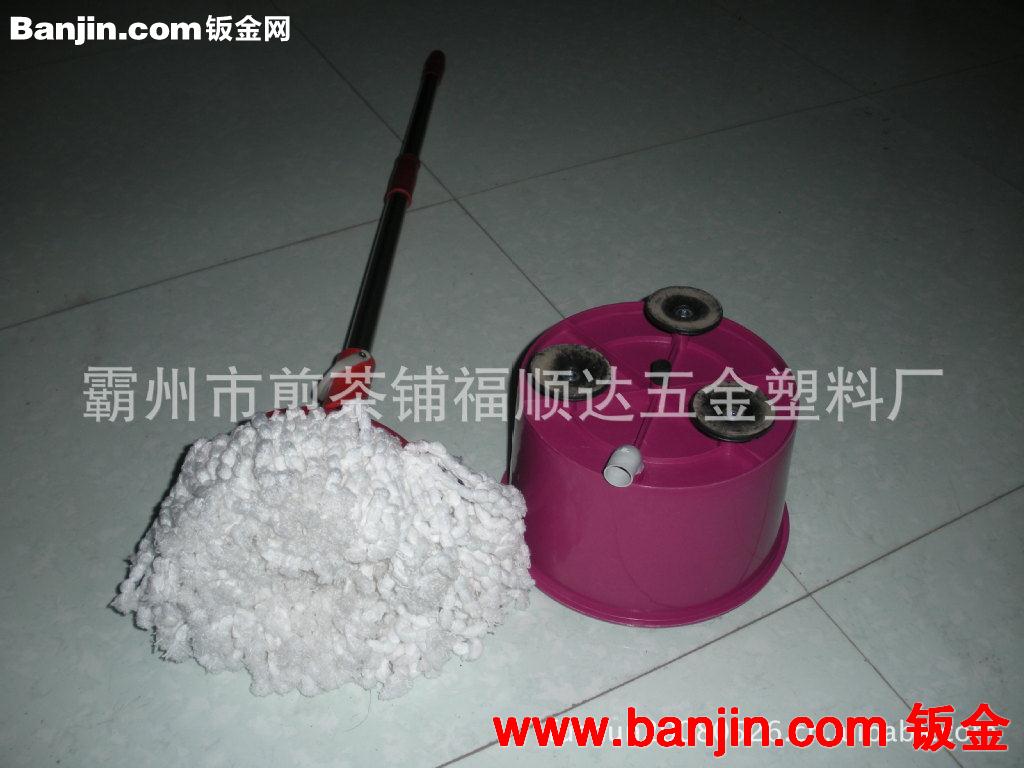 全新设计与众不同手压式旋转脱水拖把 好神拖把qq双桶双驱拖把