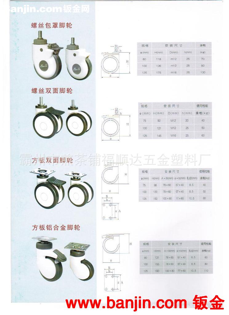 厂家直销家具脚轮，医疗器械脚轮  五金配件餐台拉抬脚轮冲压件