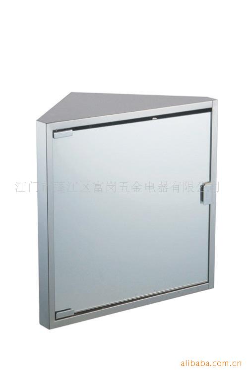 厂家供应可订做不锈钢浴室墙角、转角镜柜、储物柜