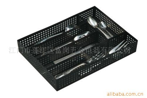 厂家供应彩色铁制分格刀叉篮/储物盒/餐具盒