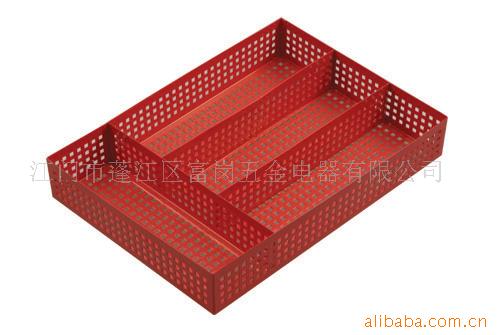 厂家供应彩色铁制分格刀叉篮/储物盒/餐具盒