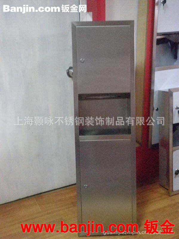 非标定做酒店 写字楼 机场用不锈钢代垃圾桶手纸箱 组合柜