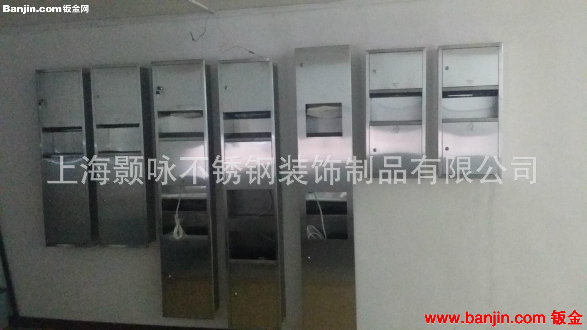 酒店娱乐场所高档不锈钢嵌入式垃圾桶暗装组合柜 带抽纸盒干手器
