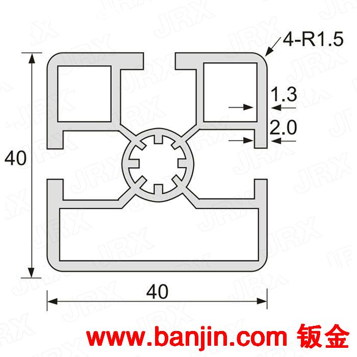热销推荐JRX-Y-4040-1.1挤压铝型材 方形铝型材