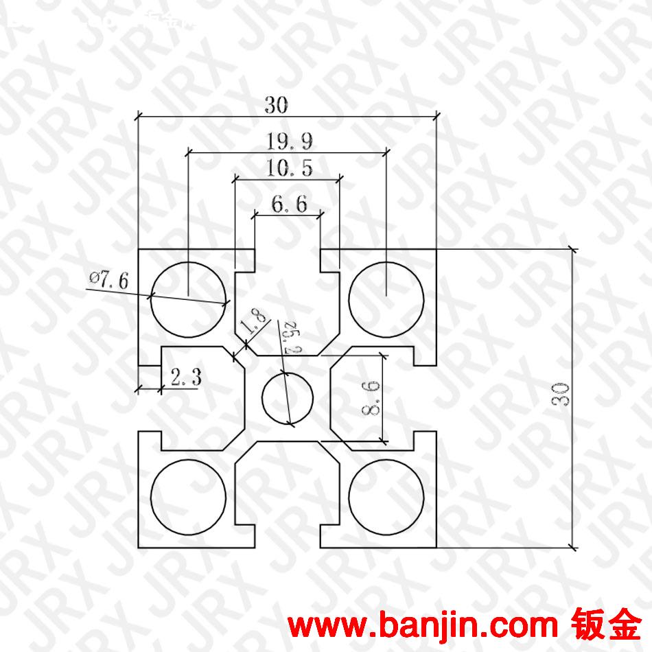 供应国标3030重型铝型材机架铝型材 2个厚度6063-5材质