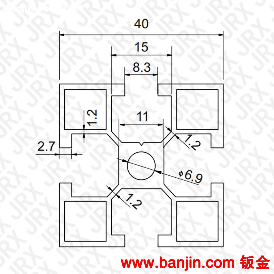 金瑞翔供应东莞4040工业铝型材 4040工业铝型材设备框架专业型材