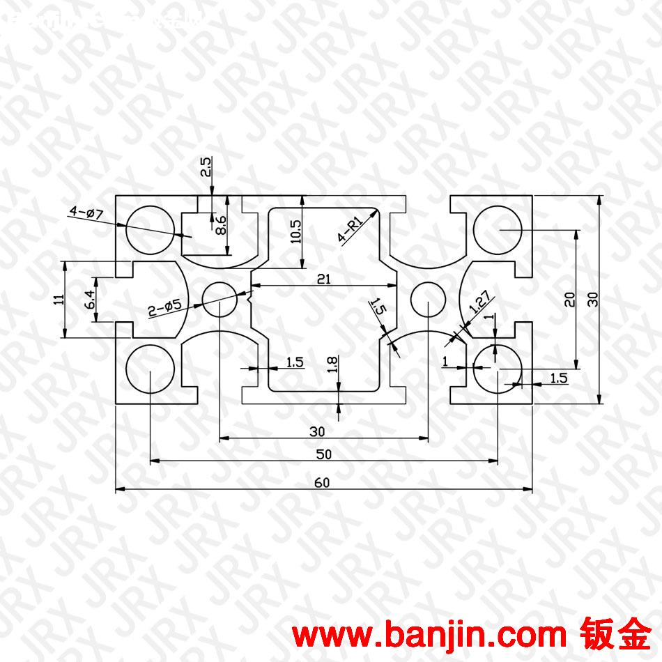 现货供应东莞铝型材 工业铝合金型材 3060重型铝合金门窗型材