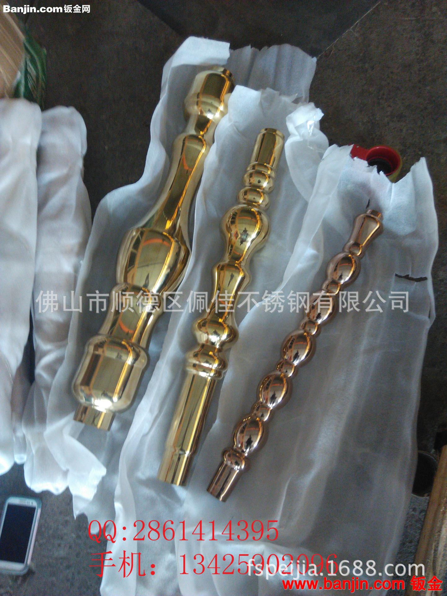 1.0足厚 不锈钢葫芦柱 仿金立柱 酒店楼梯花瓶立柱批发 63*450