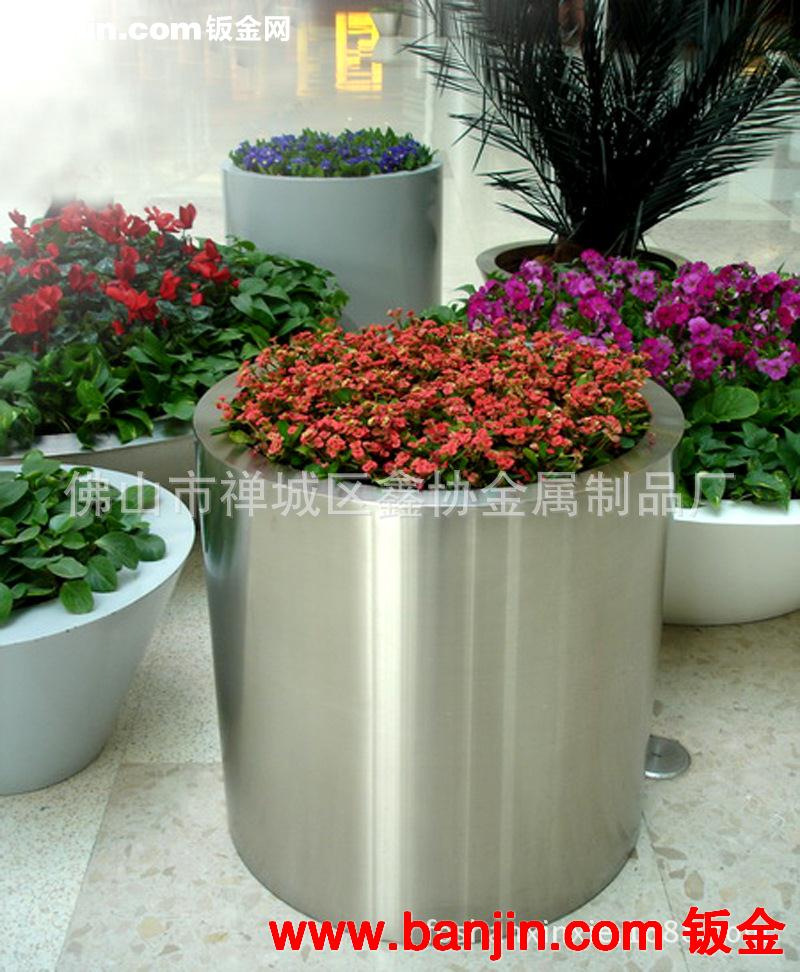不锈钢花盆工厂化生产，厂家直销可根据要求定制各种不锈钢花盆