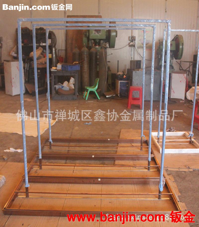 304不锈钢双层靠墙服装货架 精品服装专卖店展示架 玻璃安装架