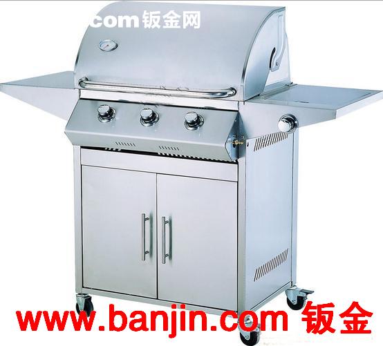豪华版进口BBQ烤炉 户外高档3炉燃气烤架