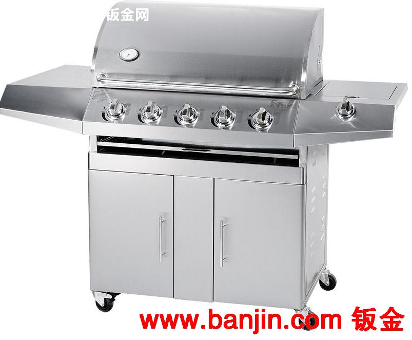 豪华版进口BBQ烤炉 户外高档5炉不锈钢燃气烤架 烧烤箱