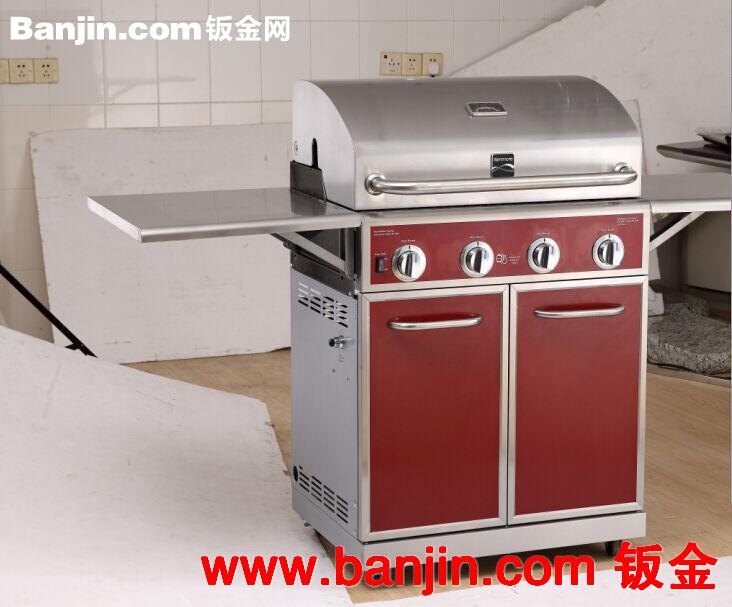 豪华版进口BBQ烤炉 户外高档5炉不锈钢燃气烤架 烧烤箱