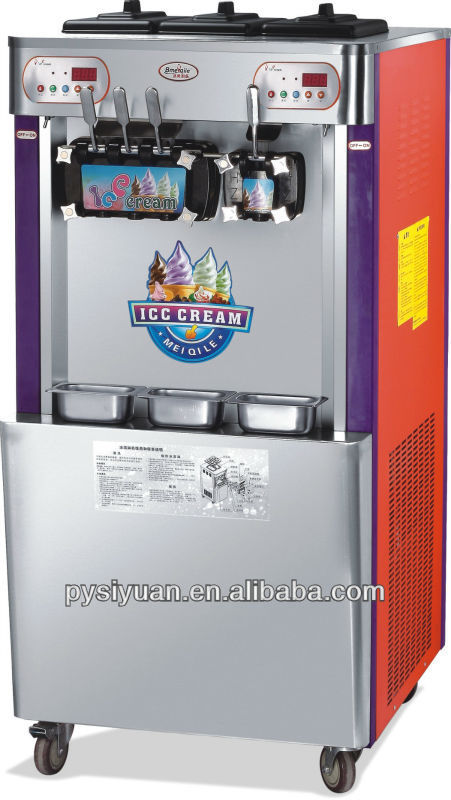 广州番禺厂家 CE认证柜式四头冰淇淋机,雪糕机,软冰淇淋机