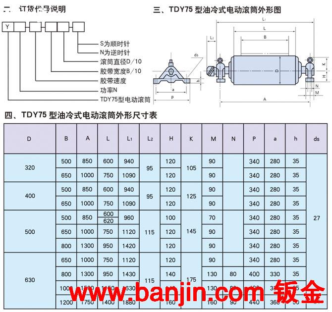 伟润机械 供应批发TDY75油冷式电动滚筒 淄博电动滚筒厂家