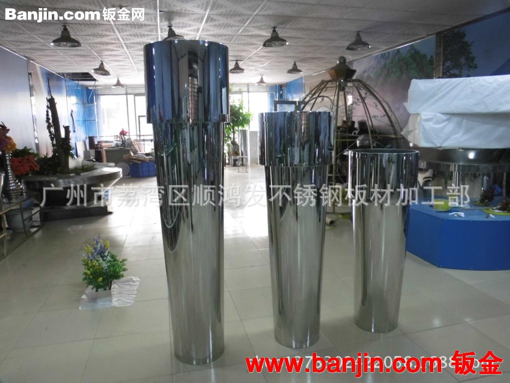 定做不锈钢镜面装饰花筒，酒店企业迎宾绿化花筒，房地产展厅花筒