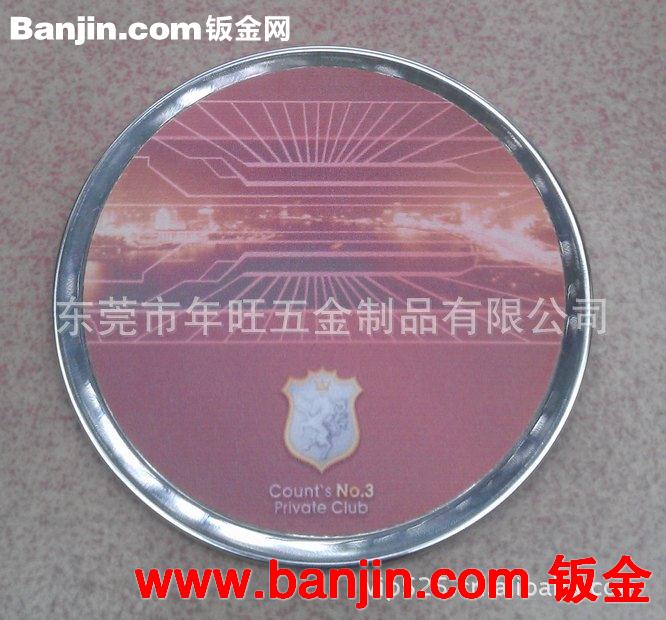 酒店金属杯垫 方形/圆形杯垫 不锈钢拉丝杯垫 激光镭雕LOGO 