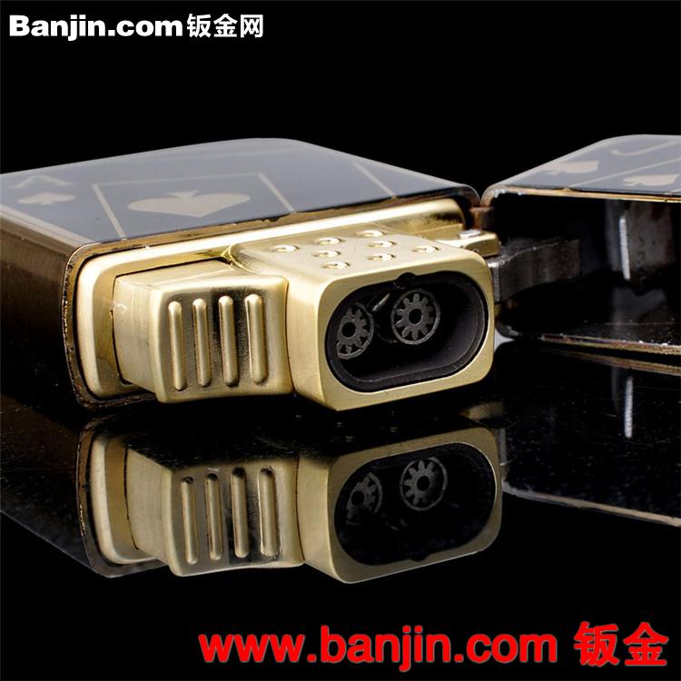 ZIPPO类创意防风双直冲打火机 充气打火机 金属煤油气体打火机