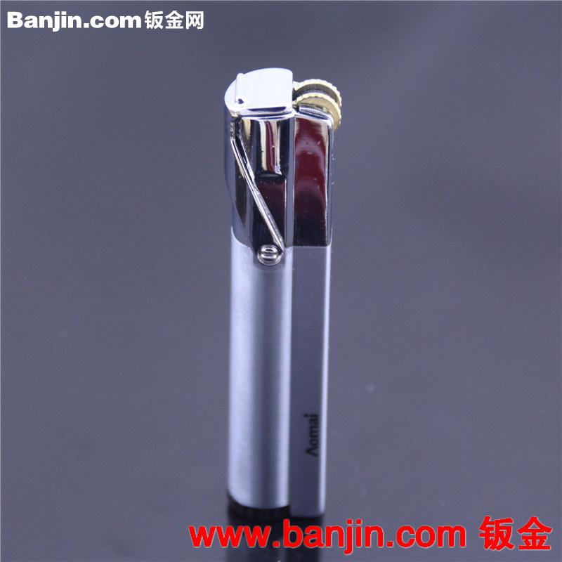 AM322头盖翻开定火 创意金属砂轮直冲打火机 礼品广告打火机定制